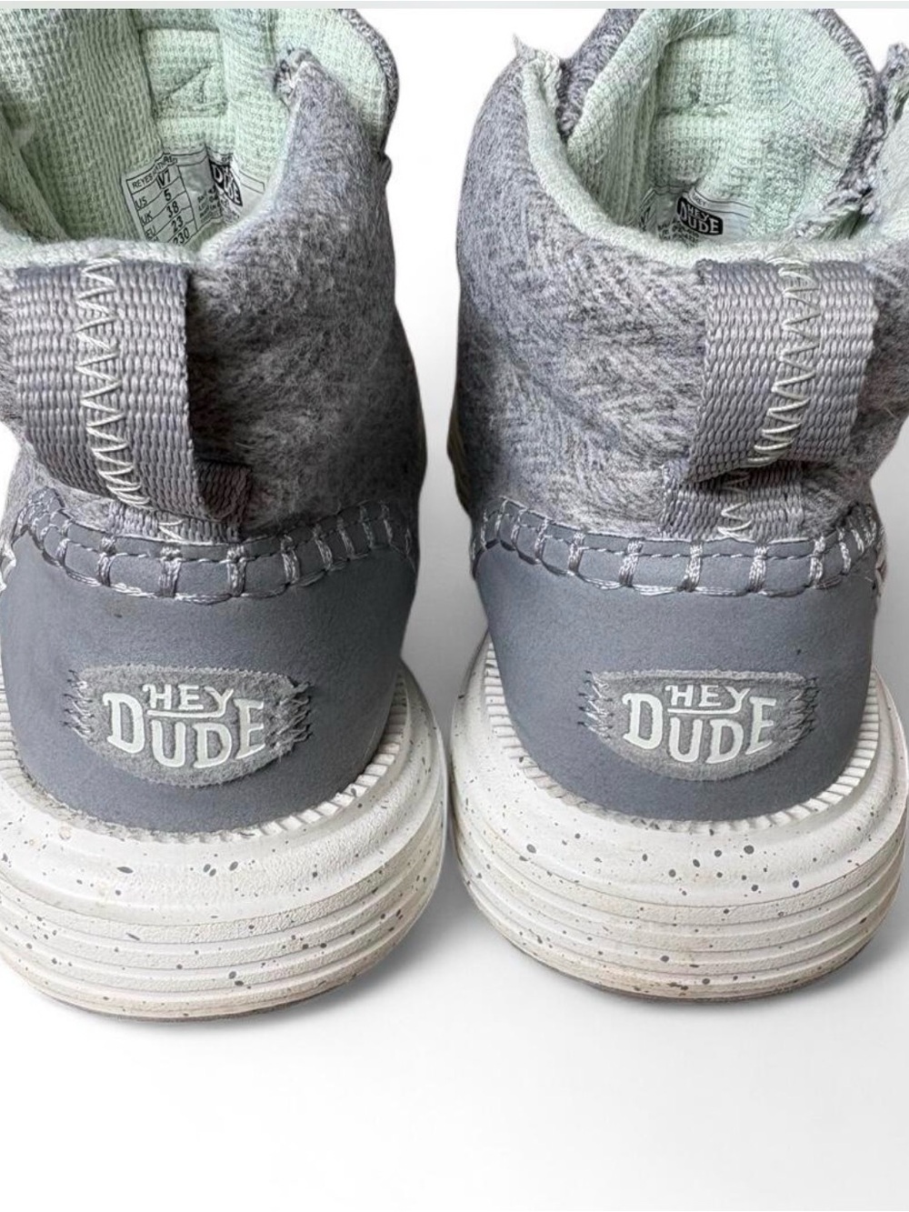 Hey Dude Gray Ankle Boots with Mint Lining